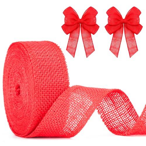 KINGLAKE Juteband Rolle 4cm Breit, 10M Juteband Jahrgang, Geschenkband Rot, Dekoband Jute Für DIY Handwerk Verpackung, Geschenk, Hochzeit, Weihnachten, Esstisch, Blumenstrauß Dekoration KINGLAKE Juteband Rolle 4cm Breit, 10M Juteband Jahrgang, Geschenkband Rot, Dekoband Jute Für DIY Handwerk Verpackung, Geschenk, Hochzeit, Weihnachten, Esstisch, Blumenstrauß Dekoration von KINGLAKE