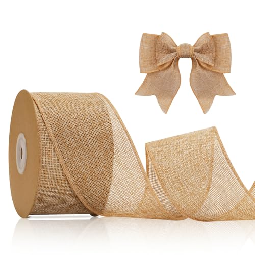 KINGLAKE Juteband 6cm Breit, 10M Natur Jute Band mit Draht, Geschenkband Naturband Jute, Sackleinen Decoband für DIY Handwerk, Geschenk, Hochzeit, Weihnachten, Esstisch, Herbstdekoration KINGLAKE Juteband 6cm Breit, 10M Natur Jute Band mit Draht, Geschenkband Naturband Jute, Sackleinen Decoband für DIY Handwerk, Geschenk, Hochzeit, Weihnachten, Esstisch, Herbstdekoration von KINGLAKE