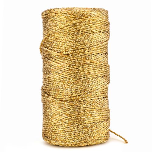 KINGLAKE Goldene Schnur 1.5MM, Garn Gold 100M, Schnur Goldene, Kordel Gold, Goldfaden zum Basteln Dünn, Goldenes Band, Gold Band Unelastisch Zum Weihnachts Basteln Hochzeits KINGLAKE Goldene Schnur 1.5MM, Garn Gold 100M, Schnur Goldene, Kordel Gold, Goldfaden zum Basteln Dünn, Goldenes Band, Gold Band Unelastisch Zum Weihnachts Basteln Hochzeits von KINGLAKE