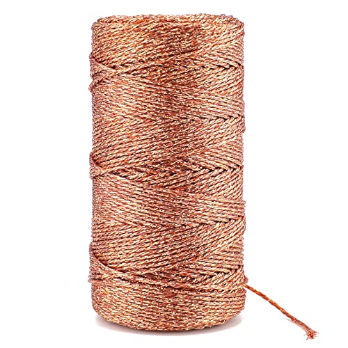KINGLAKE Roségold Kordel 1.5MM, 100M Garn, Schnur, DIY Bastelschnur, Unelastisches Kordelband Zum Basteln, Hochzeitsdekoration, Weihnachtsdekoration oder Verpacken KINGLAKE Roségold Kordel 1.5MM, 100M Garn, Schnur, DIY Bastelschnur, Unelastisches Kordelband Zum Basteln, Hochzeitsdekoration, Weihnachtsdekoration oder Verpacken von KINGLAKE