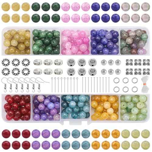 KINGSHINE Glasperlen zur Schmuckherstellung, runde Perlen aus natürlicher Jade, 8 mm, mit Abstandshalter-Perlen und Zubehör für DIY-Armbänder, Halsketten, Ohrringe, Bastelbedarf, 585 Stück KINGSHINE Glasperlen zur Schmuckherstellung, runde Perlen aus natürlicher Jade, 8 mm, mit Abstandshalter-Perlen und Zubehör für DIY-Armbänder, Halsketten, Ohrringe, Bastelbedarf, 585 Stück von KINGSHINE