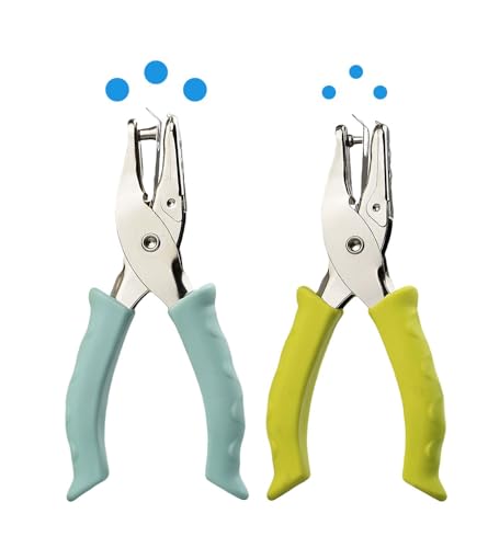 KINGSUPER 1/4 Zoll Locher und 0,3 cm kleiner Einzellocher Hand-Papierstanzer für DIY Handwerk Tag (grün) von KINGSUPER