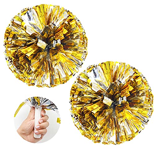 KINHARD 2 Stück Cheerleading Pom, Metallic-Folie Pom Poms, Bunt Gemischt Tanz Pompoms Werden für Sportveranstaltungen, Ballspiele, Tänze, Karnevalspartys Verwendet KINHARD 2 Stück Cheerleading Pom, Metallic-Folie Pom Poms, Bunt Gemischt Tanz Pompoms Werden für Sportveranstaltungen, Ballspiele, Tänze, Karnevalspartys Verwendet von KINHARD