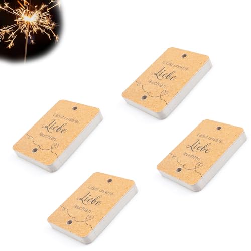 KINHARD Hochzeits Etiketten für Wunderkerzen 100 Stück, 7 x 5 cm Doppelt Gelochte Kärtchen, Etiketten für Wunderkerzen Lasst Unsere Liebe Wachsen für Jubiläum Hochzeit Abschlussfeier Geburtstag KINHARD Hochzeits Etiketten für Wunderkerzen 100 Stück, 7 x 5 cm Doppelt Gelochte Kärtchen, Etiketten für Wunderkerzen Lasst Unsere Liebe Wachsen für Jubiläum Hochzeit Abschlussfeier Geburtstag von KINHARD