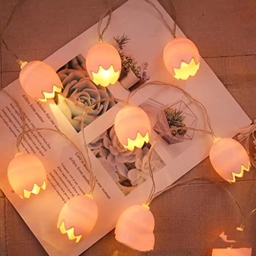 Ostereier-LED-Lichterkette mit Ostereiern, Rosa, 20 LEDs, 3 m, wasserdicht, batteriebetrieben, Lichterkette für Zuhause von KINMRIS