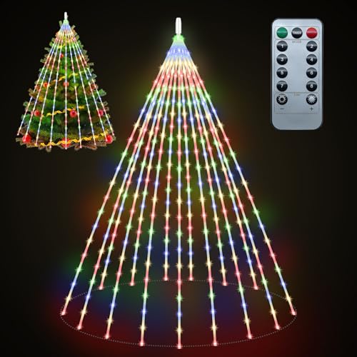 KINREECELL Lichterkette Heilige, 2M 300LED Weihnachtsbaum Lichter mit Fernbedienung, IP66 wasserdicht 8 Modi, für Outdoor Indoor Weihnachtsdekoration von KINREECELL