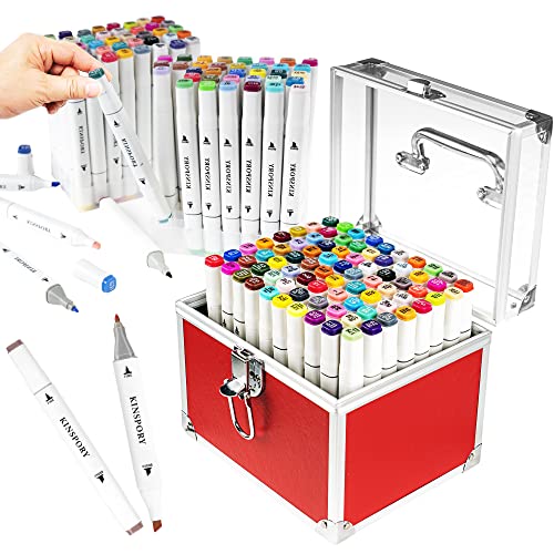 KINSPORY Filzstifte, Alkohol Stifte Set, 80 Stück Farben Marker Set Permanent Marker Pens mit Basis von KINSPORY