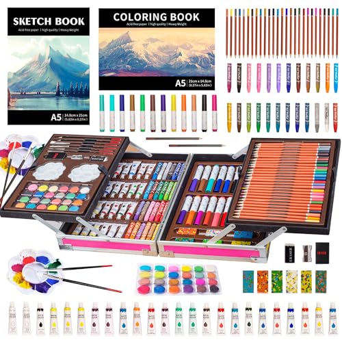 KINSPORY Malkoffer Kinder, 139 Stück Malset Kinder, Malkasten für Kinder, Deluxe Farben mit Aluminium Koffer für Kinder Mädchen ab 3 4 5 6 7 8 9 10 11 12 KINSPORY Malkoffer Kinder, 139 Stück Malset Kinder, Malkasten für Kinder, Deluxe Farben mit Aluminium Koffer für Kinder Mädchen ab 3 4 5 6 7 8 9 10 11 12 von KINSPORY