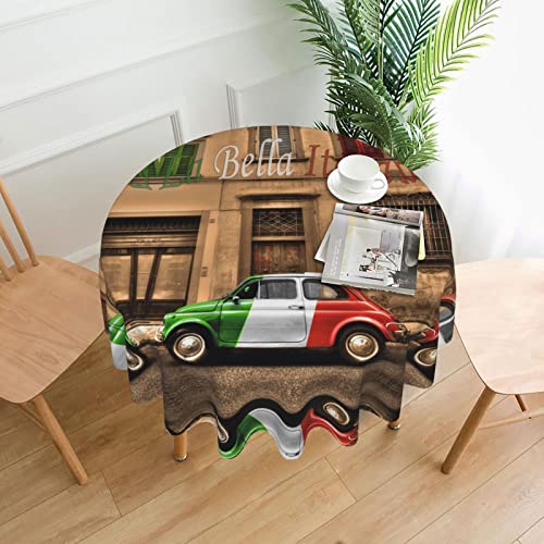 KIROJA Schöne italienische Tischdecke, rund, Heimdekoration, wasserdichte Tischdecke, Urlaubsparty-Dekoration, Tischdecke von KIROJA
