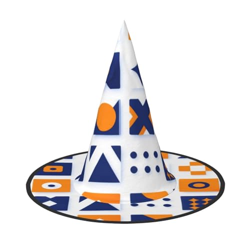 Abstraktes Muster Halloween Hexenhut, Hexenhut für Kinder und Frauen, ideal für Halloween Party und Kostüme von KIRROWE