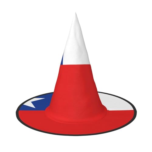 Chile Flagge, Halloween, Hexenhut für Kinder und Frauen, ideal für Halloweenparty und Kostüme von KIRROWE