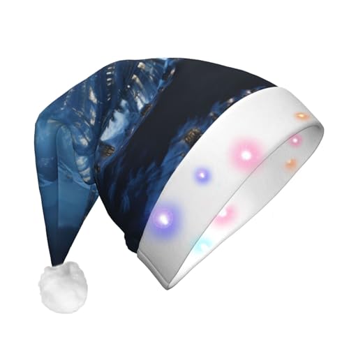 KIRROWE Fantasy Continent Leuchtender Weihnachtshut für Erwachsene, langer Weihnachtshut mit LED-Beleuchtung, fröhlicher Weihnachtshut für festliche Anlässe KIRROWE Fantasy Continent Leuchtender Weihnachtshut für Erwachsene, langer Weihnachtshut mit LED-Beleuchtung, fröhlicher Weihnachtshut für festliche Anlässe von KIRROWE