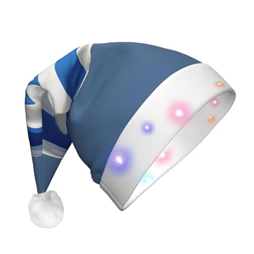 KIRROWE Leuchtender Weihnachtshut mit israelischer Flagge, flattert – langer Weihnachtshut für Erwachsene mit LED-Beleuchtung – fröhlicher Weihnachtshut für festliche Anlässe KIRROWE Leuchtender Weihnachtshut mit israelischer Flagge, flattert – langer Weihnachtshut für Erwachsene mit LED-Beleuchtung – fröhlicher Weihnachtshut für festliche Anlässe von KIRROWE