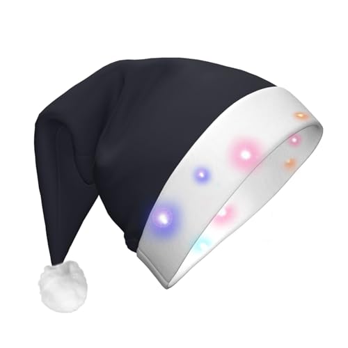 KIRROWE Weihnachtshut, leuchtend, schwarz, einfarbig, lang, für Erwachsene, mit LED-Beleuchtung, fröhlicher Weihnachtshut für festliche Anlässe KIRROWE Weihnachtshut, leuchtend, schwarz, einfarbig, lang, für Erwachsene, mit LED-Beleuchtung, fröhlicher Weihnachtshut für festliche Anlässe von KIRROWE