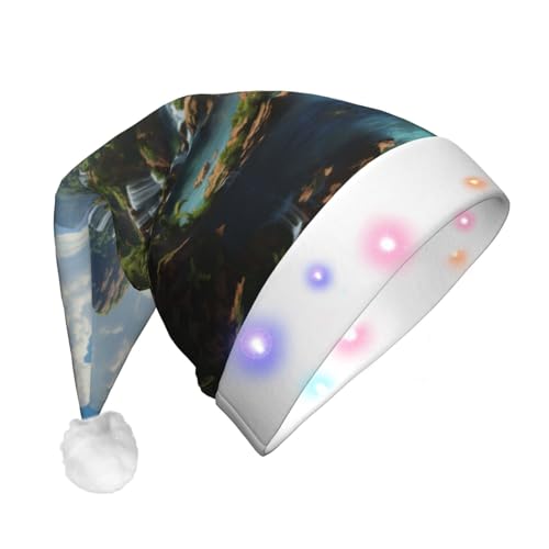KIRROWE Wonderland Leuchtender Weihnachtshut für Erwachsene, lang mit LED-Beleuchtung, fröhlicher Weihnachtshut für festliche Anlässe von KIRROWE