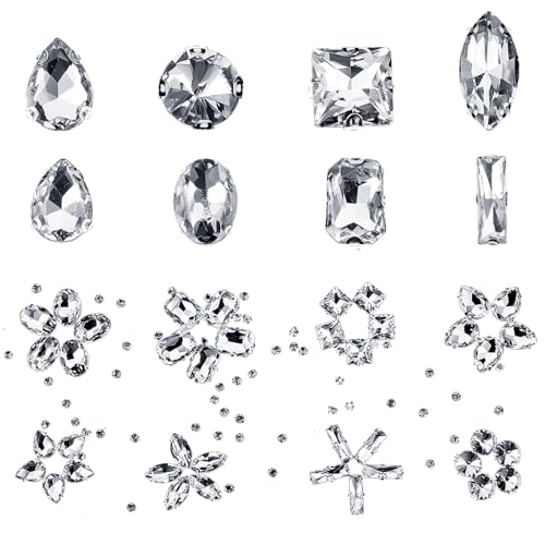 240 Stück Schmucksteine Strasssteine zum Aufnähen,Handgenähtes Diamant-Zubehör,Schmucksteine Diamant,DIY-Kleidung,Glas Kristall Strass,für Kleidung Kleid Handwerk Nähen Perlen Schuhe 240 Stück Schmucksteine Strasssteine zum Aufnähen,Handgenähtes Diamant-Zubehör,Schmucksteine Diamant,DIY-Kleidung,Glas Kristall Strass,für Kleidung Kleid Handwerk Nähen Perlen Schuhe von KIRVOS