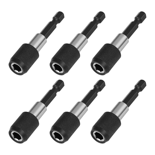 6 Stück Magnet-Bithalter (1/4" 60mm) - Schnellwechsel-Adapter für Akkuschrauber & Bohrmaschinen von KIRVOS