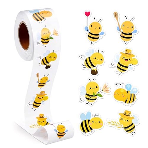 Bienen-Aufkleber – Langlebig, wasserfest, haftet fest und bleibt in leuchtenden Farben erhalten. Ideal für Partys, Zimmerdekoration und Geschenke – 500 Stück Bienen-Aufkleber – Langlebig, wasserfest, haftet fest und bleibt in leuchtenden Farben erhalten. Ideal für Partys, Zimmerdekoration und Geschenke – 500 Stück von KIRVOS