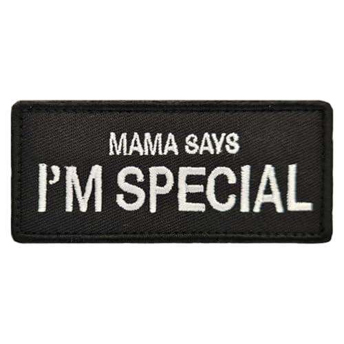 Klett-Aufnäher, Militär-Humor-Patch – „Mama sagt, ich bin besonders“ (9x4 cm) – Geeignet für Militär, Rucksäcke und Kleidung von KIRVOS
