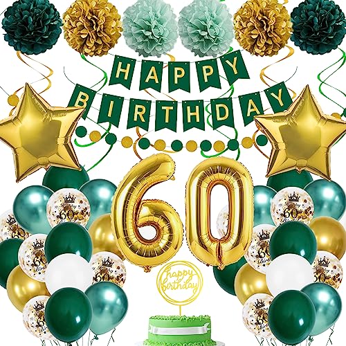 60 Geburtstag Deko Frauen Mann, 60. Geburtstag Dekoration Grün Gold 60 Geburtstagdeko Luftballons 60 Happy Birthday Banner 60. Geburtstag Konfetti Luftballons für 60 Geburtstagdeko Frauen Mann 60 Geburtstag Deko Frauen Mann, 60. Geburtstag Dekoration Grün Gold 60 Geburtstagdeko Luftballons 60 Happy Birthday Banner 60. Geburtstag Konfetti Luftballons für 60 Geburtstagdeko Frauen Mann von KISPATTI