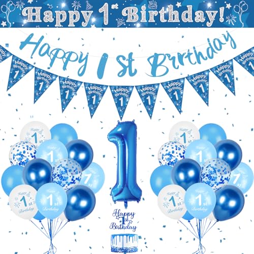 Luftballon 1. Geburtstag Blau, Geburtstagsdeko 1 Jahr Junge, 32 Zoll Blau Luftballons Zahlen 1, Deko 1. Geburtstag Junge Happy Birthday Banner Kindergeburtstag Deko Luftballon 1. Geburtstag Blau, Geburtstagsdeko 1 Jahr Junge, 32 Zoll Blau Luftballons Zahlen 1, Deko 1. Geburtstag Junge Happy Birthday Banner Kindergeburtstag Deko von KISPATTI