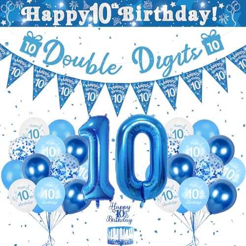 Luftballon 10. Geburtstag Blau, Geburtstagsdeko 10 Jahre Junge, 32 Zoll Luftballons Zahlen 10, Blau Ballon Deko Happy Birthday Banner Kindergeburtstag Deko Luftballon 10. Geburtstag Blau, Geburtstagsdeko 10 Jahre Junge, 32 Zoll Luftballons Zahlen 10, Blau Ballon Deko Happy Birthday Banner Kindergeburtstag Deko von KISPATTI