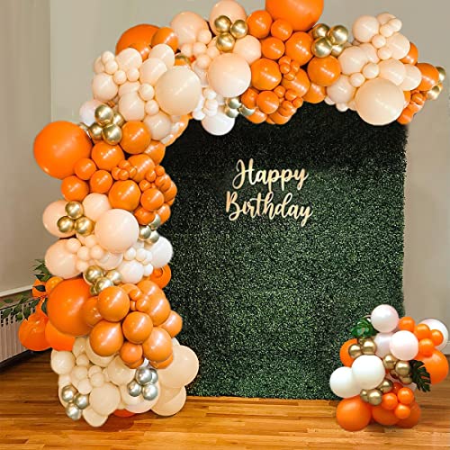 Orange Luftballons Bogen Girlande Kit, Orange Geburtstagsdeko Orange Luftballons Orange Beige Luftballons Orange Weiße Luftballons Metallisch Gold Luftballons für Party Dekoration von KISPATTI