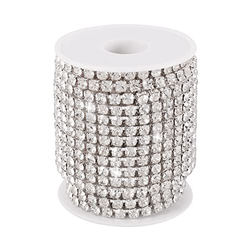 9,1 m / Rolle, 5 mm Messing-Strass-Kette, versilberte Strasssteine, geschlossene Ketten, mit Spule für DIY-Schmuck, Hochzeit, Party, Dekoration, Basteln 9,1 m / Rolle, 5 mm Messing-Strass-Kette, versilberte Strasssteine, geschlossene Ketten, mit Spule für DIY-Schmuck, Hochzeit, Party, Dekoration, Basteln von KISSITTY