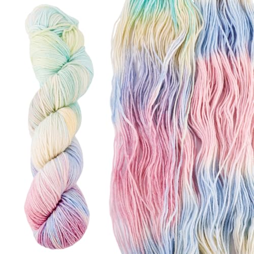 KISSITTY 1 Knäuel Farbverlauf, Segment, gefärbtes Garn, 80 % Wolle, zum Häkeln, Stricken, rosa Faden zum Stricken von Kleidung, Pullover, Schal, Tasche, Kunst, Handwerk, Dekorationen von KISSITTY