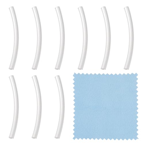 KISSITTY 10 Stück 925er-Sterlingsilber-Röhrenperlen, echtes Silber, Nudel-Metall-Abstandshalter, lange gebogene Abstandshalter, lange Lochverbinder, Großpackung für DIY-Handgelenke, Armbänder von KISSITTY