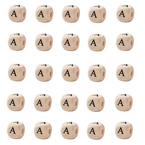 KISSITTY 100 Stück Buchstabe A Holzperlen für Schlüsselanhänger, Würfel-Holzperlen, 10 mm großes Loch, natürliches quadratisches Alphabet, lose Perlen für Schmuck, DIY, Farbloch, 3.5 mm KISSITTY 100 Stück Buchstabe A Holzperlen für Schlüsselanhänger, Würfel-Holzperlen, 10 mm großes Loch, natürliches quadratisches Alphabet, lose Perlen für Schmuck, DIY, Farbloch, 3.5 mm von KISSITTY