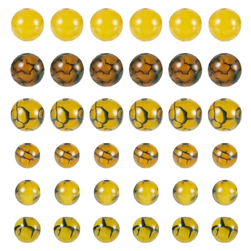 KISSITTY 110 Stück natürliche Drachenvener-Achat-Perlen, 6 mm, 8 mm, rund, gefärbter Edelstein, Kristall, lose Abstandshalter, Perlen für Schmuck, Armbänder, Halsketten, Ohrringe, Bastelarbeiten von KISSITTY