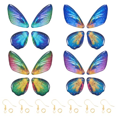 KISSITTY 16-teiliges Schmetterlings-Flügel-Charm-Ohrring-Bastelset, flache Rückseite, Farbverlauf, blau, Harz, Glitzer-Flügel, Verzierungen, Anhänger für Frauen, DIY-Ohrringe, Schmuckherstellung KISSITTY 16-teiliges Schmetterlings-Flügel-Charm-Ohrring-Bastelset, flache Rückseite, Farbverlauf, blau, Harz, Glitzer-Flügel, Verzierungen, Anhänger für Frauen, DIY-Ohrringe, Schmuckherstellung von KISSITTY