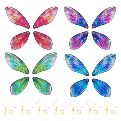 KISSITTY 16-teiliges Schmetterlings-Flügel-Charm-Ohrring-Bastelset, flache Rückseite, grün-blaue Harz-Glitzer-Flügel, Verzierungen, Anhänger für Frauen, DIY-Ohrringe, Schmuckherstellung KISSITTY 16-teiliges Schmetterlings-Flügel-Charm-Ohrring-Bastelset, flache Rückseite, grün-blaue Harz-Glitzer-Flügel, Verzierungen, Anhänger für Frauen, DIY-Ohrringe, Schmuckherstellung von KISSITTY