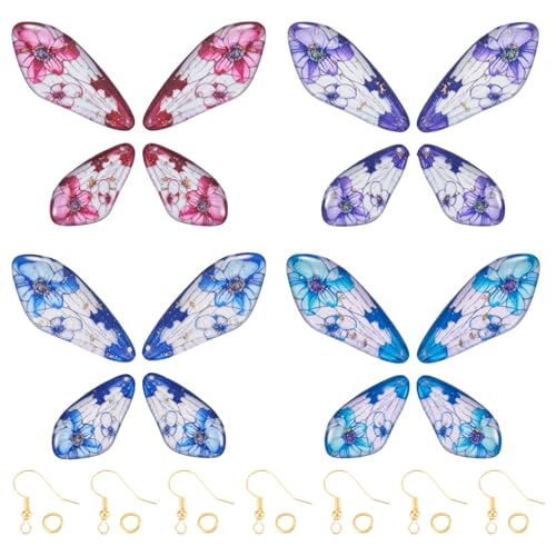 KISSITTY 16-teiliges Set zur Herstellung von Ohrringen mit Schmetterlingsflügeln, flache Rückseite, transparent, blau, lila, Harz, Flügel, Verzierungen, Anhänger für Damen, DIY-Ohrringe KISSITTY 16-teiliges Set zur Herstellung von Ohrringen mit Schmetterlingsflügeln, flache Rückseite, transparent, blau, lila, Harz, Flügel, Verzierungen, Anhänger für Damen, DIY-Ohrringe von KISSITTY