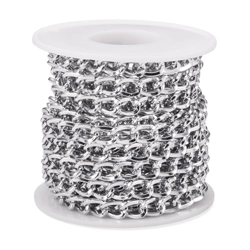 KISSITTY 4,5 m lange Platin-Aluminium-Ketten, ungeschweißte ovale Gliederkette für Damen und Herren, zur Schmuckherstellung, Halsketten, Armbänder, Ohrringe, Basteln, Kleidung, Ornamente KISSITTY 4,5 m lange Platin-Aluminium-Ketten, ungeschweißte ovale Gliederkette für Damen und Herren, zur Schmuckherstellung, Halsketten, Armbänder, Ohrringe, Basteln, Kleidung, Ornamente von KISSITTY