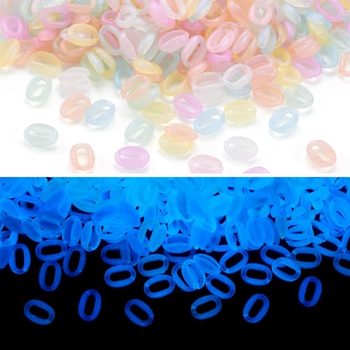 KISSITTY 400 Stück sortierte Verbindungsringe, leuchtet im Dunkeln, ovaler Acrylring, leuchtende Schnellverbindungsringe, offener Verbindungsring für Damen, Kabelarmband, Jeans, Taschenkette KISSITTY 400 Stück sortierte Verbindungsringe, leuchtet im Dunkeln, ovaler Acrylring, leuchtende Schnellverbindungsringe, offener Verbindungsring für Damen, Kabelarmband, Jeans, Taschenkette von KISSITTY