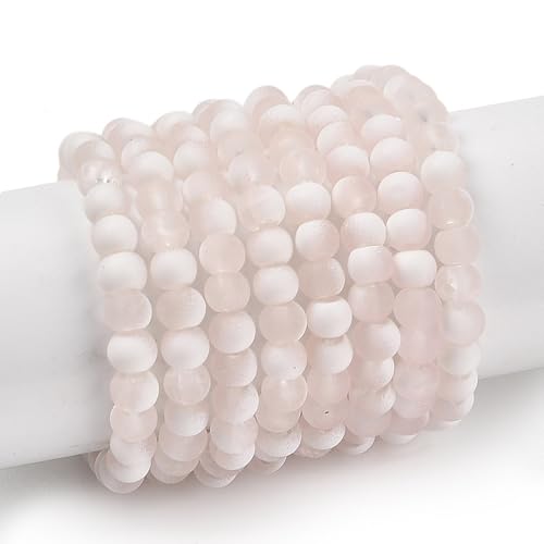 KISSITTY 50 Stück matte Glasperlen mit Farbverlauf, mattierter Kristall, 6 mm, Rondelle Misty Rose in der Mitte, gebohrt, lose Bastelperlen für Schmuckherstellung, Ohrringe, Armbänder, Halsketten, DIY KISSITTY 50 Stück matte Glasperlen mit Farbverlauf, mattierter Kristall, 6 mm, Rondelle Misty Rose in der Mitte, gebohrt, lose Bastelperlen für Schmuckherstellung, Ohrringe, Armbänder, Halsketten, DIY von KISSITTY