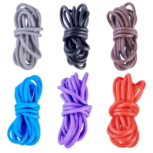KISSITTY 6 Rollen 4 mm Barbierschnüre Hohlrohr PVC-Schlauch-Gummikordel mit 2 mm Loch zum Stricken von DIY Handwerk Schmuckherstellung Perlen Halskette Armband Ohrringe Haltestiche, 6 Farben KISSITTY 6 Rollen 4 mm Barbierschnüre Hohlrohr PVC-Schlauch-Gummikordel mit 2 mm Loch zum Stricken von DIY Handwerk Schmuckherstellung Perlen Halskette Armband Ohrringe Haltestiche, 6 Farben von KISSITTY
