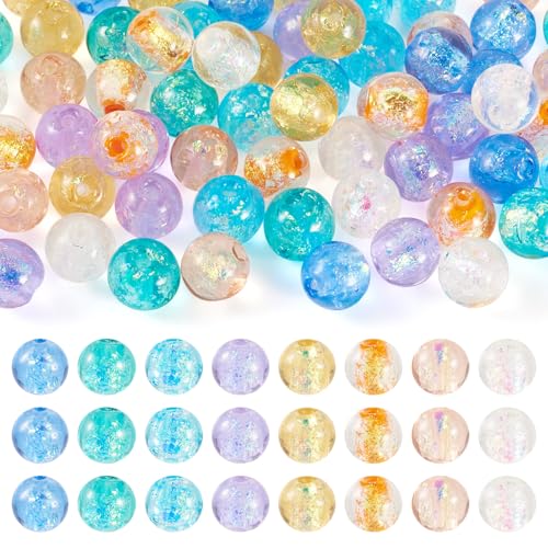 KISSITTY 64 Stück 10 mm Lampwork-Folienperlen, rund, 8 Farben, mittig gebohrt, lose Abstandshalter, Perlen für selbstgemachte Halsketten, Armbänder, Ohrringe, Schmuckherstellung, Basteln KISSITTY 64 Stück 10 mm Lampwork-Folienperlen, rund, 8 Farben, mittig gebohrt, lose Abstandshalter, Perlen für selbstgemachte Halsketten, Armbänder, Ohrringe, Schmuckherstellung, Basteln von KISSITTY