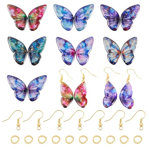 KISSITTY 7 Paar Schmetterlings-Flügel-Ohrringe, Charms, Epoxidharz, Insektenflügel, baumelnde Anhänger mit Biegeringen, Ohrringhaken für Schmuckherstellung, Halskette, Armband, DIY, Handwerk, Damen KISSITTY 7 Paar Schmetterlings-Flügel-Ohrringe, Charms, Epoxidharz, Insektenflügel, baumelnde Anhänger mit Biegeringen, Ohrringhaken für Schmuckherstellung, Halskette, Armband, DIY, Handwerk, Damen von KISSITTY