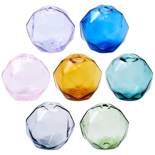 KISSITTY 7 große, hohle facettierte Glasperlen, rund, transparent, bunte Kristallkugel, lose Abstandshalter, Perlen für Schmuckherstellung, Armband, Halskette, DIY, Handwerk, Damenzubehör, 7 Farben KISSITTY 7 große, hohle facettierte Glasperlen, rund, transparent, bunte Kristallkugel, lose Abstandshalter, Perlen für Schmuckherstellung, Armband, Halskette, DIY, Handwerk, Damenzubehör, 7 Farben von KISSITTY