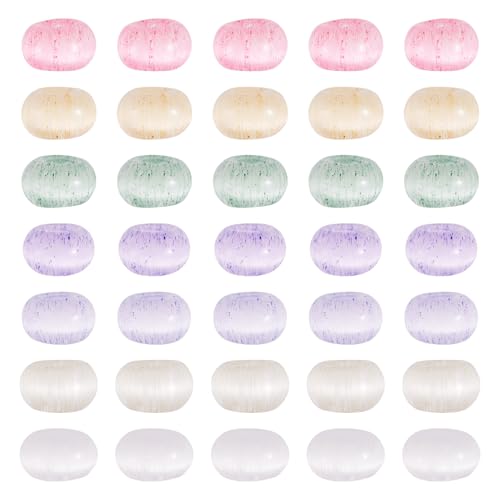 KISSITTY 70 g bunte Katzenaugen-Imitations-Perlen, runde Kristall-Abstandshalter-Perlen, Rondelle, transparente Perle, Halbedelstein, lose Perle für Armbänder, Charms, DIY, Schmuckherstellung von KISSITTY