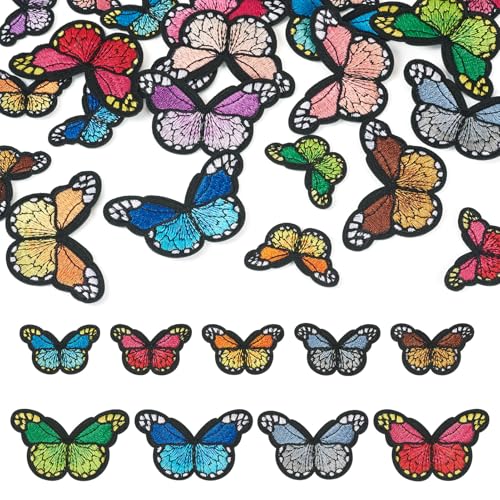 KISSITTY Aufnäher zum Aufbügeln, mehrfarbig, Schmetterling, Polyester, bestickt, zum Aufnähen, Reparaturflicken, verschiedene Größen, Dekoration, Aufnäher, individuelle Patches für Jeans, Kleidung KISSITTY Aufnäher zum Aufbügeln, mehrfarbig, Schmetterling, Polyester, bestickt, zum Aufnähen, Reparaturflicken, verschiedene Größen, Dekoration, Aufnäher, individuelle Patches für Jeans, Kleidung von KISSITTY