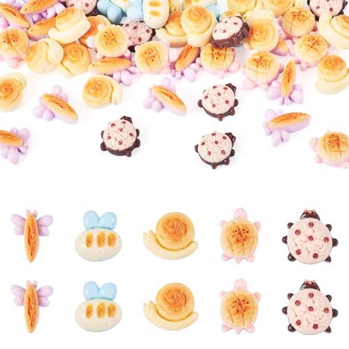 KISSITTY Brot-Anhänger aus Kunstharz, flache Rückseite, bunt, Lebensmittelform, Cabochons, kleine Verzierungen, Dekorationen, kein Loch, für Bilderrahmen, Haarspangen, Schmuck, Basteln, Scrapbooking KISSITTY Brot-Anhänger aus Kunstharz, flache Rückseite, bunt, Lebensmittelform, Cabochons, kleine Verzierungen, Dekorationen, kein Loch, für Bilderrahmen, Haarspangen, Schmuck, Basteln, Scrapbooking von KISSITTY