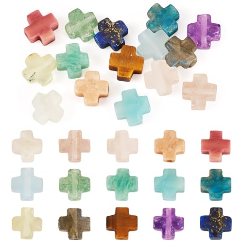 KISSITTY Bunte Kreuz-Perlen, Osterperlen, gemischte Edelstein-Kruzifix-Abstandshalter, lose Perlen für Schmuckherstellung, Ostern, Ramadan, Eid Mubarak, Halsketten, Basteln, Armbänder, Dekoration, 15 KISSITTY Bunte Kreuz-Perlen, Osterperlen, gemischte Edelstein-Kruzifix-Abstandshalter, lose Perlen für Schmuckherstellung, Ostern, Ramadan, Eid Mubarak, Halsketten, Basteln, Armbänder, Dekoration, 15 von KISSITTY