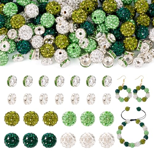 KISSITTY Discokugel-Abstandshalter mit flachen, runden Perlen für selbstgemachte Schmuckherstellung, Halsketten, Ohrringe, Armbänder, Dekorationen, Ornamente, 10 mm, 80 Stück von KISSITTY