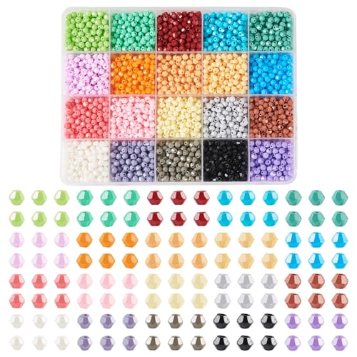 KISSITTY Facettierte Glasperlen, 4,5 x 4 mm, verschiedene Rondelle-Kristallperlen, Freundschaftsarmbänder, regenbogenbeschichtet, Doppelkegel, lose Abstandshalter für Schmuckherstellung, DIY KISSITTY Facettierte Glasperlen, 4,5 x 4 mm, verschiedene Rondelle-Kristallperlen, Freundschaftsarmbänder, regenbogenbeschichtet, Doppelkegel, lose Abstandshalter für Schmuckherstellung, DIY von KISSITTY