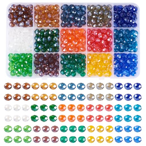 KISSITTY Facettierte Glasperlen, 8 x 6 mm, verschiedene Rondelle-Kristallperlen, Freundschaftsarmbänder, regenbogenbeschichtet, lose Abstandshalter für Schmuckherstellung, DIY, Halsketten, Ohrringe KISSITTY Facettierte Glasperlen, 8 x 6 mm, verschiedene Rondelle-Kristallperlen, Freundschaftsarmbänder, regenbogenbeschichtet, lose Abstandshalter für Schmuckherstellung, DIY, Halsketten, Ohrringe von KISSITTY
