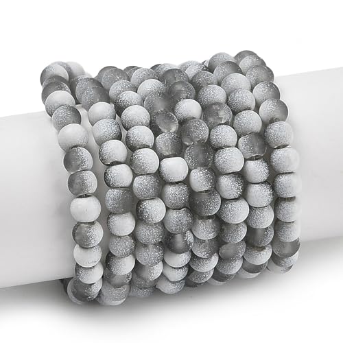 KISSITTY Glasperlen, matt, Farbverlauf, Kristall, 6 mm, runde graue Perlen, mittig gebohrt, lose Bastelperlen für Schmuckherstellung, Ohrringe, Armbänder, Halsketten, Bastelarbeiten, 50 Stück KISSITTY Glasperlen, matt, Farbverlauf, Kristall, 6 mm, runde graue Perlen, mittig gebohrt, lose Bastelperlen für Schmuckherstellung, Ohrringe, Armbänder, Halsketten, Bastelarbeiten, 50 Stück von KISSITTY